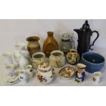 Selection of 20th century ceramics including Aynsley Little Sweetheart, Masons, Larbert Pottery,