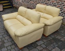 Pair of two seater leather settees