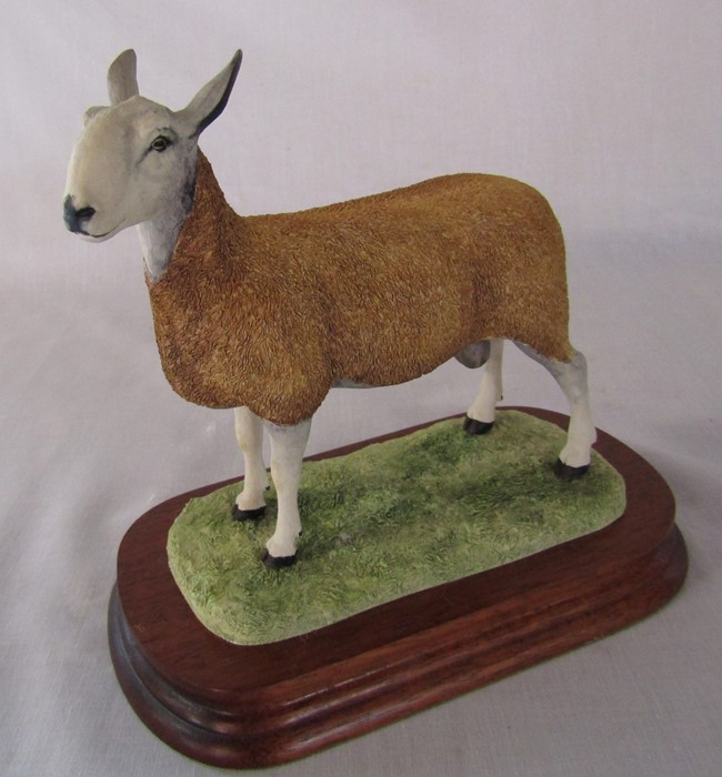 Limited edition Border Fine Arts 'Blue faced Leicester Tup' no 345/950 Sculptor R J Ayres complete