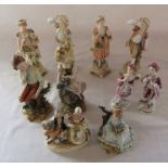 Selection of Continental porcelain figurines