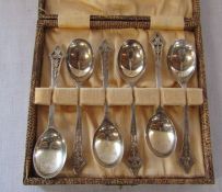 Cased set of silver teaspoons Sheffield 1927 weight 2.26 ozt