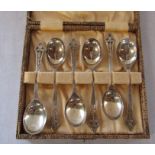 Cased set of silver teaspoons Sheffield 1927 weight 2.26 ozt