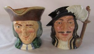 2 Royal Doulton large character jugs - Athos and Vicar of Bray