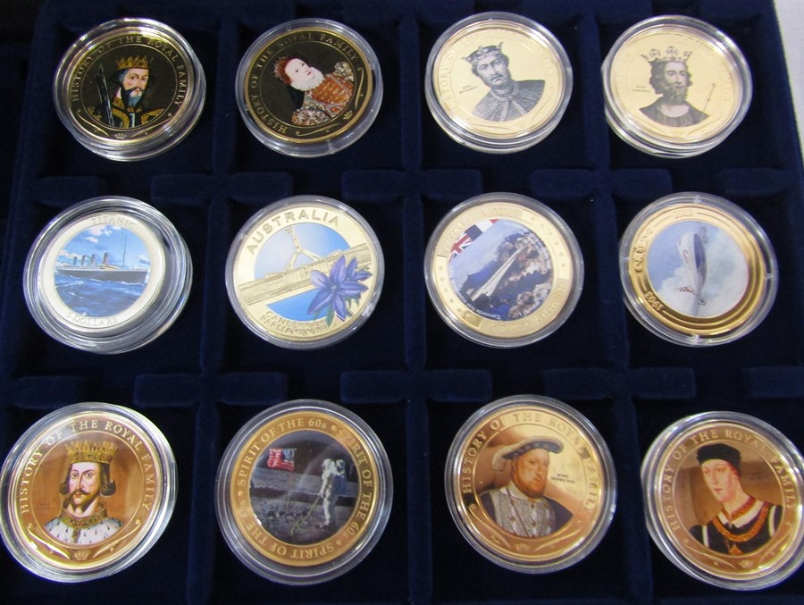 Quantity of silver & gold plated collectors coins including History of the Royal Family, - Image 4 of 5
