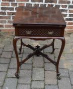 Edwardian mahogany envelope card table on cabriole legs