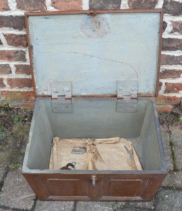 Late 19th/early 20th century cast iron strong box with a Champion 6 lever padlock H 49cm D 32cm H - Image 2 of 2