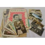 Selection of mixed topographical and greetings postcards and vintage sheet music