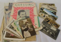 Selection of mixed topographical and greetings postcards and vintage sheet music