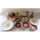 Various ceramics inc Coalport, Spode, Royal Doulton figurine (af) and Paragon