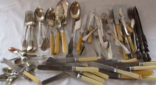 Various silver plated cutlery