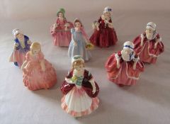 8 small Royal Doulton figurines - Bo Peep (af), Dinky Doo, Wendy, Rose, Valerie, Goody Two Shoes (2)