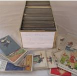 Box containing approximately 700 postcards relating to children dating from the early 1900s