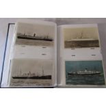 Album containing approximately 200 postcards relating to shipping inc Liners, Cargo, Ferries etc
