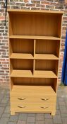 Kingstown 'Dalby' 2 drawer bookcase H 187 L 87 cm D 40 cm