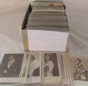 Box containing approximately 600 postcards relating to actors / actresses