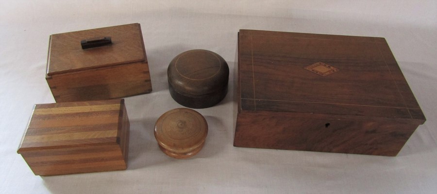 Various wooden boxes