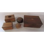 Various wooden boxes