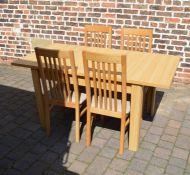 Kingstown 'Dalby' extending dining table with 4 chairs (extends to 163 cm x 83 cm)
