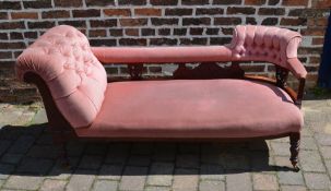 Victorian mahogany settee / chaise lounge