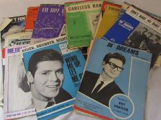 Selection of vintage piano sheet music inc Roy Orbison, The Shadows and The Searchers