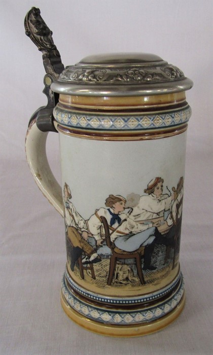 Early 20th century Villeroy & Boch Mettlach tavern German beer stein, marked 1146 H 18 cm - Image 2 of 6