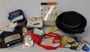 British Airways boxed cabin crew Paul Costelloe hat and scarf, selection of airline products