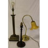 Desk lamp, barley twist wooden lamp base and metal classical style table lamp