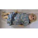 Early 20th century Armand Marseille bisque head doll with jointed composition arms and legs