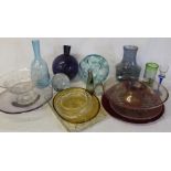 Selection of modern glass vases, bowls etc.