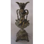 Large brass figural candlestick / candle stand H 40 cm