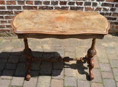 Victorian burr walnut veneer fold over card table