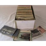 Box containing approximately 600 postcards relating to animals
