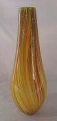 Large yellow and orange striped vase H 40 cm