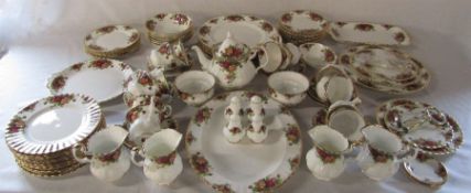 Large quantity of Royal Albert 'Old Country Roses' part dinner service consisting of 12 teacups