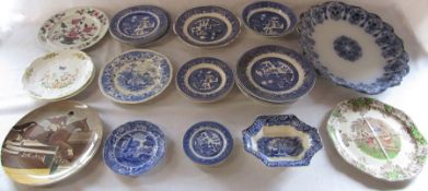Assorted plates inc blue and white, Aynsley and Copeland Spode
