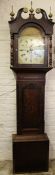 19th c. oak and mahogany 8 day longcase clock (case locked)