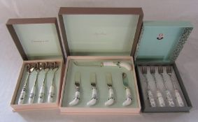 Boxed and unused Ted Baker Portmeirion Rosie Lee set of teaspoons and cheese set together with a