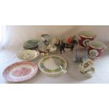 Assorted ceramics etc inc Villeroy & Boch, Aynsley, Booths, Beswick (af) and Royal Worcester