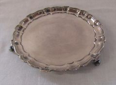 Small silver salver London 1917 weight 7.98 ozt D 19 cm