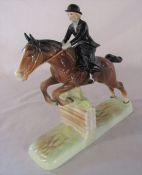 Beswick huntswoman riding side saddle on a leaping horse L 26 cm H 24 cm