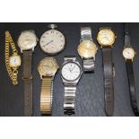 Selection of wristwatches including Helvetia, Chalet 15 Jewels & a Rone open face pocket watch in