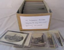 Box of approximately 350 UK topographical postcards dating from the early 1900s onwards