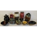 Selection of studio pottery