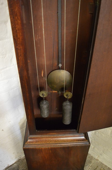 Victorian long case clock by Jn Agar York in oak case with date, seconds, silent & strike dials - Image 5 of 5