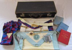Small suitcase containing various masonic related items