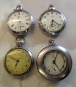4 pocket watches - Services, Ingersoll Ltd 'Triumph', Railway Timekeeper specially examined and