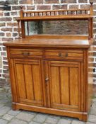 Late Victorian oak mirror back chiffonier with integral wine cooler tray