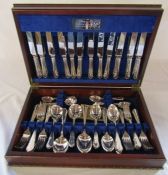 Cased Elkington silver plate canteen of cutlery