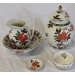 Old Foley "Eastern Glory" jug and bowl, lidded pot and pin dish and Aynsley Somerset bowl