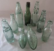 Selection of vintage codd bottles etc inc Harston & Co Harrogate, Niblett & Co Stroud, Darlington